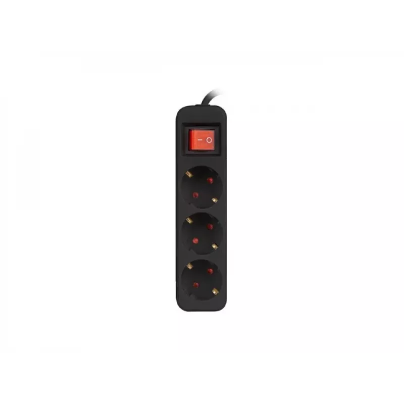 Alargador de corriente Lanberg PS1-03F-0150-BK 1,5 m 3 enchufes con toma de tierra para interiores Negro