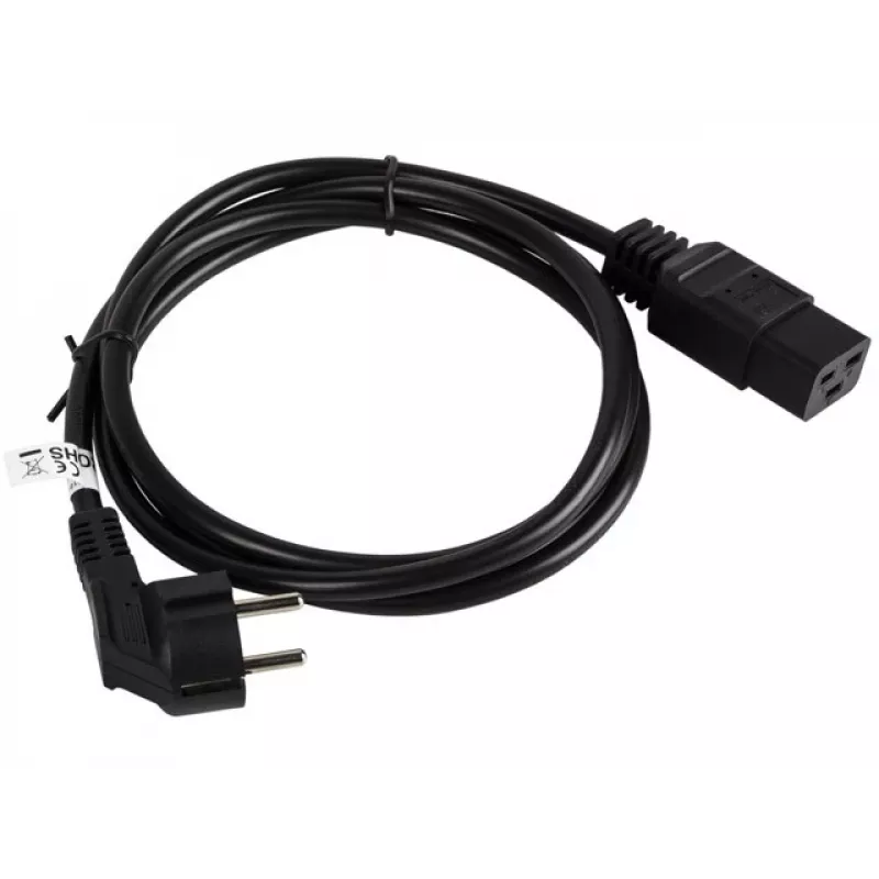 Cable de alimentación CEE 7/7 - IEC 320 C19 16A VDE 1,8M negro