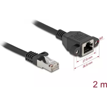 Cable de red DeLOCK 90776 negro 2 m Cat6a S/FTP RJ-45