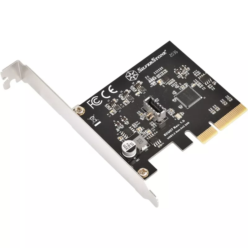 SilverStone SST-ECU07 tarjeta adaptadora PCIe 3.0 x4 USB 3.2 Gen 2x2, 1x USB-C interno, perfil bajo