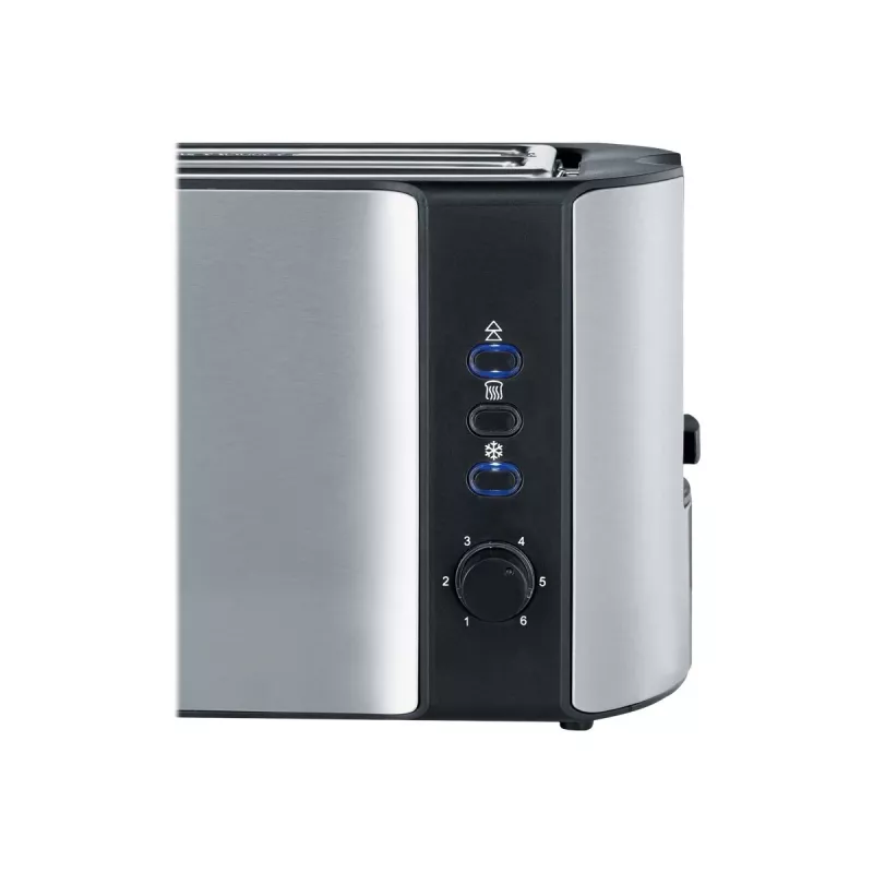 Tostador automático de ranura larga AT 2590 (acero inoxidable/negro, 1.400 vatios, para 4 rebanadas de pan)