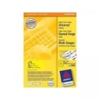 Etiquetas autoadhesivas AVERY color amarillo 70 x 37 mm