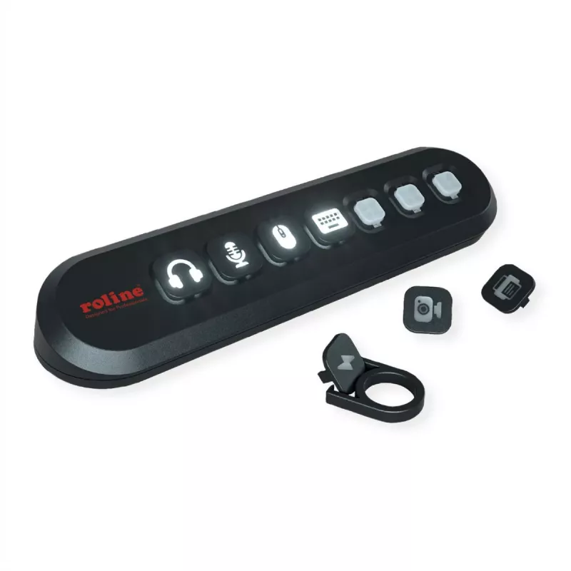 ROLINE Hub USB 3.2 Gen 1, 7 puertos, botones intercambiables, cable de conexión Type-A