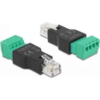 Adaptador RJ11/14 conector macho a regleta de bornes de 4 pines DeLOCK 66527