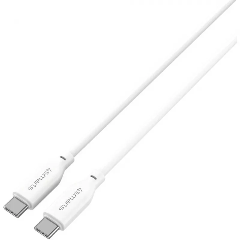 Cable de silicona 4smarts USB-C / USB-C High Flex 60W 1,5 m blanco