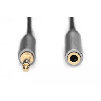 Cable de extensión de audio Digitus conector jack de 3,5 mm macho a conector jack de 3,5 mm hembra 1,8 m negro