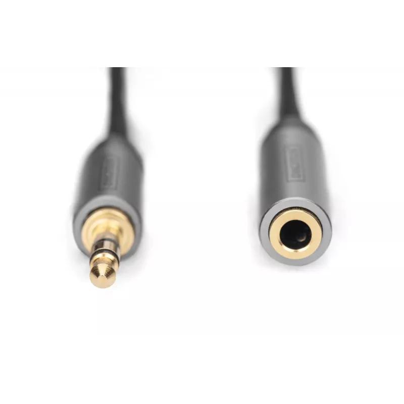 Cable de extensión de audio Digitus conector jack de 3,5 mm macho a conector jack de 3,5 mm hembra 1,8 m negro