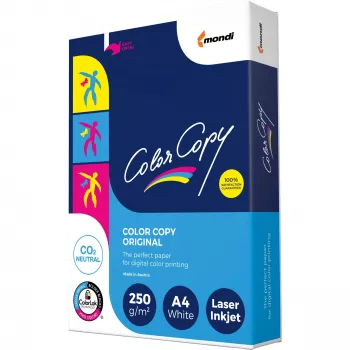 Papel de copia oficina Mondi Color Copy 8687A25 (A4; 250 g/m²; 125 hojas; papel blanco; satinado)
