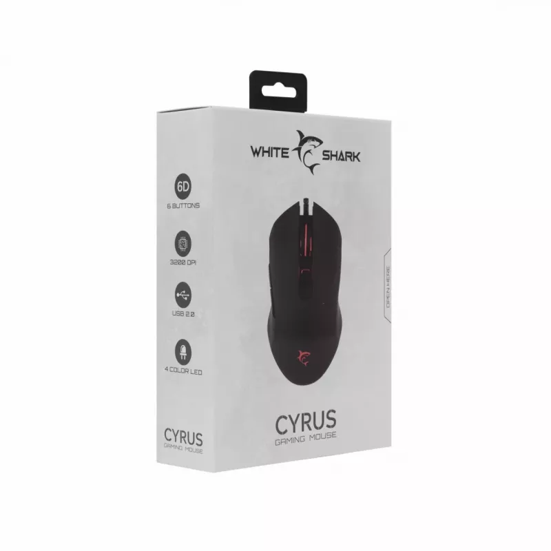 White Shark Cyrus Ratón gaming 6B LED 320