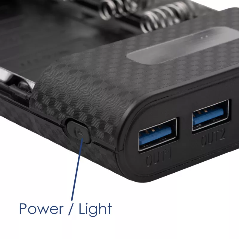 Akyga AK-BC-04 Carcasa para power bank 20000 mAh, 8x 18650, 18W PD QC4+, USB-C, 2x USB-A, Lightning