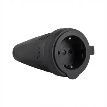 ABL 100000049 Conector hembra original. SCHUKO. Goma (TPE). negro. Manguito. IP44.
