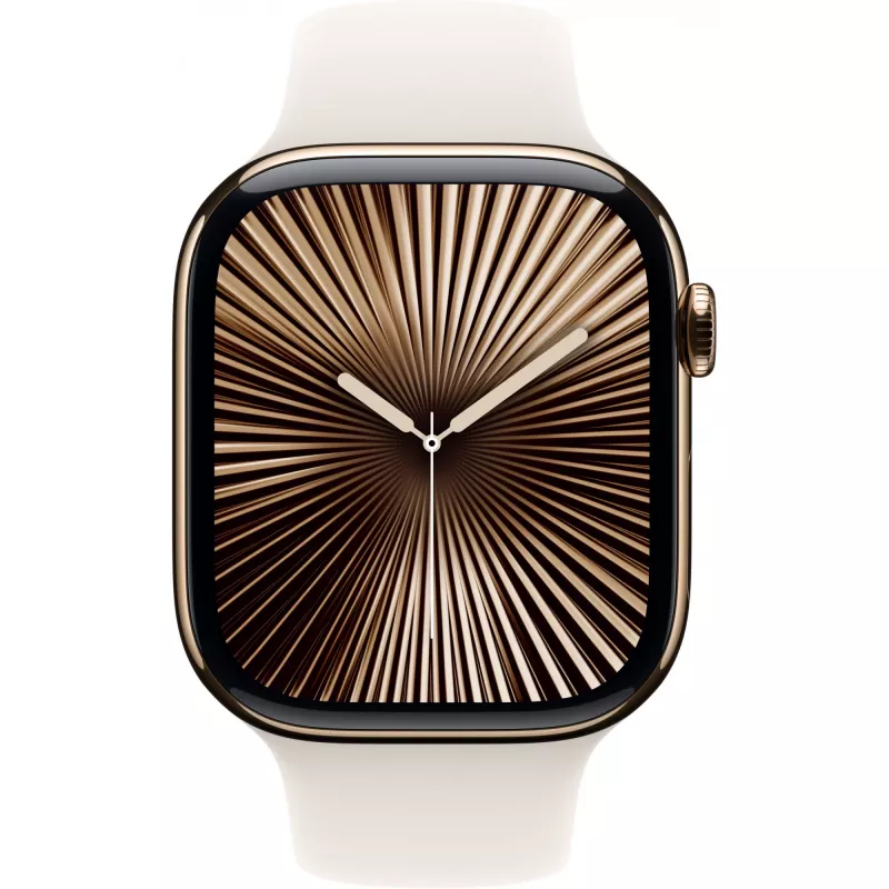 APPLE Watch Series 10 GPS + Cellular 46 mm Caja de titanio oro con correa deportiva Starlight – S/M