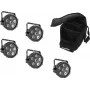 Set de focos LED EUROLITE SLS-6 TCL 5x con bolsa blanda — 5 focos LED compactos, bolsa de transporte incluida