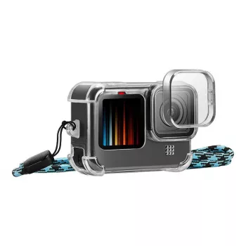 Funda con tapa de objetivo y correa de cuello PULUZ para GoPro Hero 9 / 10 / 11
