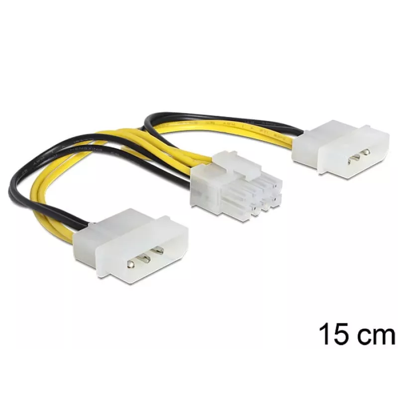 Cable de alimentación interno DeLOCK 83410 0,15 m EPS 8 pines Molex 3 pines