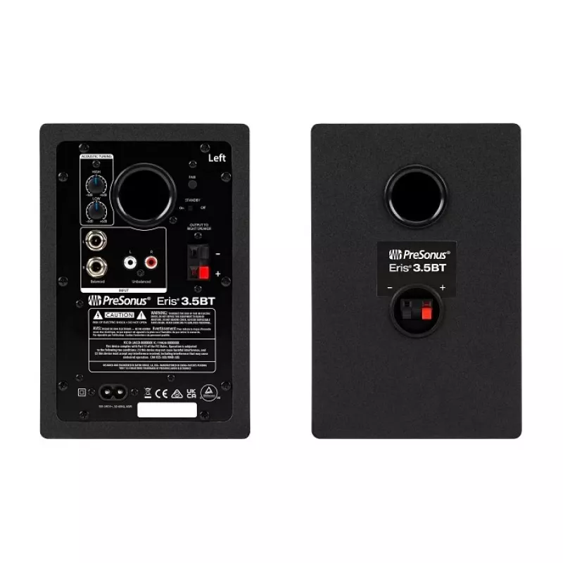 Monitores de estudio activos PreSonus Eris 3.5 BT 2nd Gen — 2×25W RMS, 80–20.000 Hz, Bluetooth 5.0, entradas RCA/TRS, auriculares de 3,5 mm