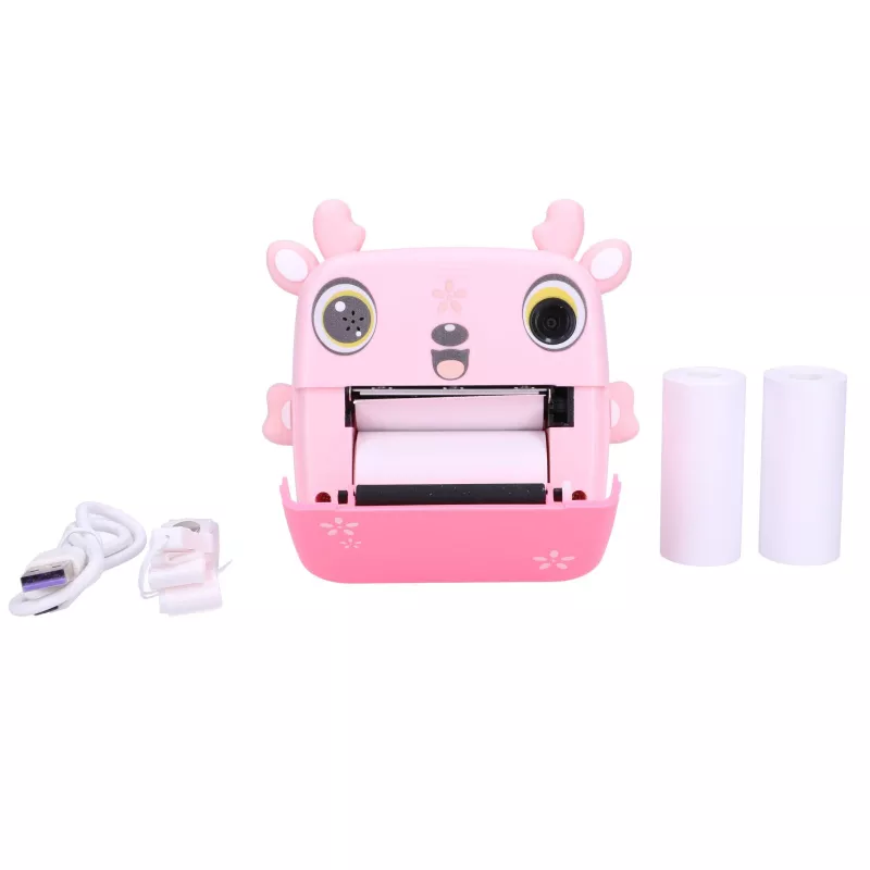 Extralink Set | Impresora térmica EPP-005 Rosa + Papel térmico 3 rollos | fawn