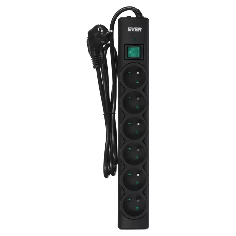 Ever OPTIMA protección contra sobretensiones 1,5 m (6 x UTE; 10 A; negro) (T/LZ08-OPT015/0000)