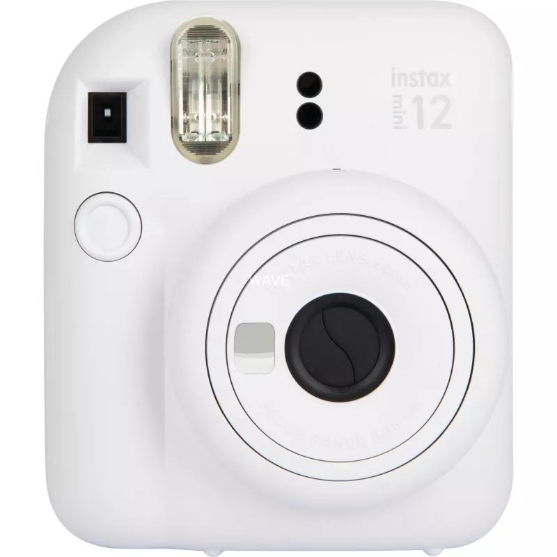 Cámara instantánea Fujifilm Instax Mini 12 Blanca — impresiones 86×54 mm, distancia focal 60 mm, pila AA