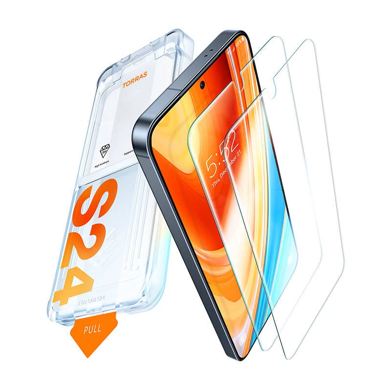 Protector de pantalla de cristal templado Torras para Samsung S24+ — dureza 9H, resistente a arañazos