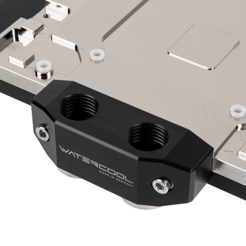 Watercool Disipador de agua fullcover para GPU Heatkiller IV para Radeon RX 5700 XT — parte superior de acetal con base de cobre niquelado
