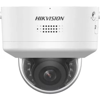 Cámara de vigilancia IP tipo domo Hikvision DS-2CD2787G2H-LIPTRZS2U/SL — 8MP 3840×2160, objetivo motorizado de 2,8–12 mm, interior/exterior, montaje en techo/pared, blanca