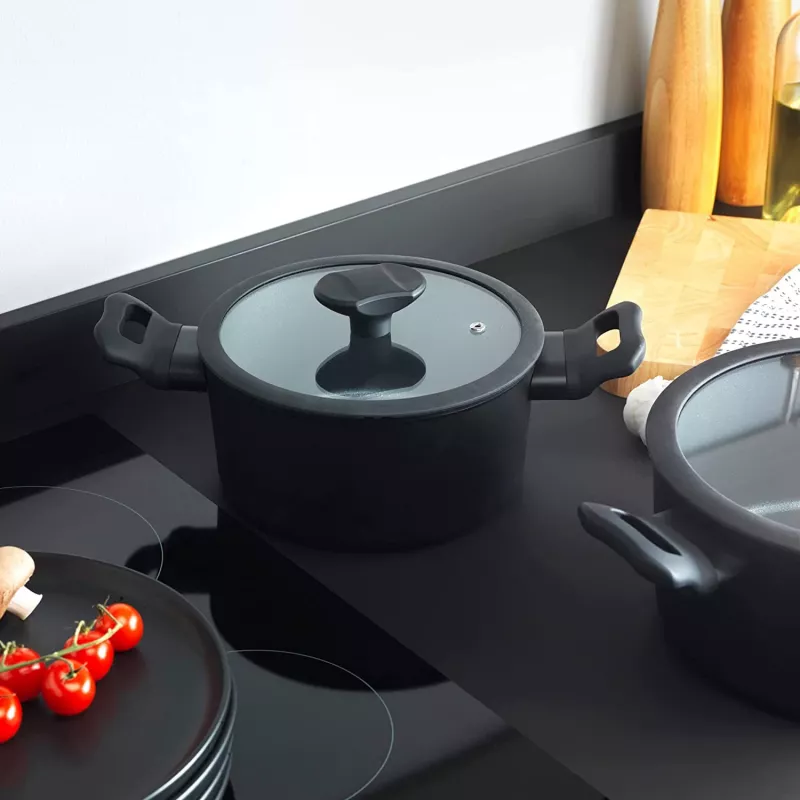 Olla para carne Russell Hobbs RH01863EU7 20 cm Crystaltech batería de cocina acero inoxidable tapa de vidrio