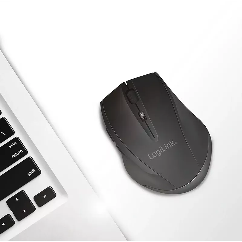 Ratón inalámbrico Logilink BT5.0, ergonómico, negro