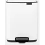 Cubo de pedal BRABANTIA Bo 4L, compacto cubo de basura blanco de 4 litros con pedal