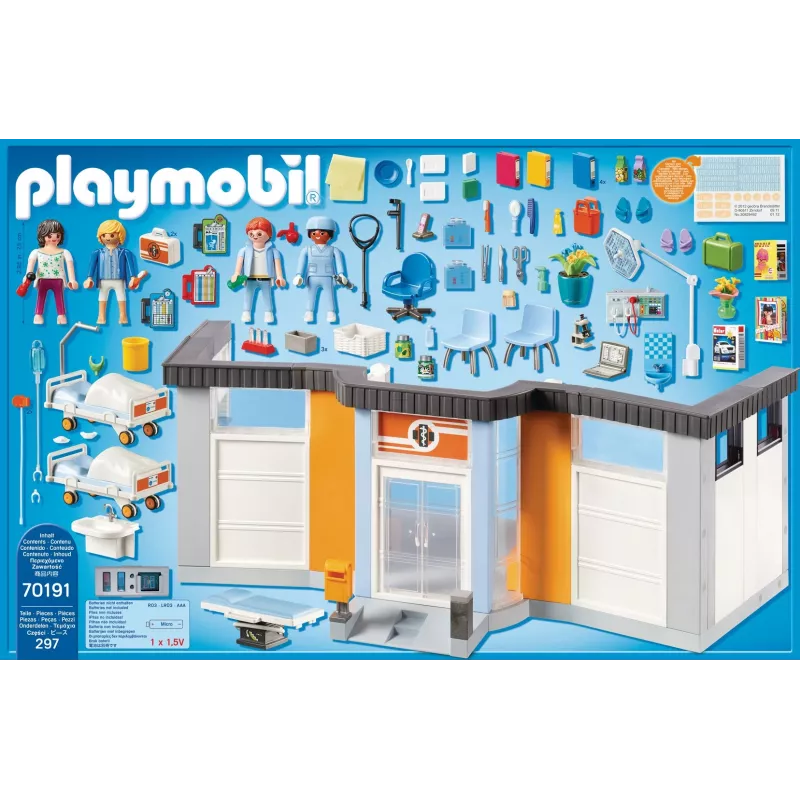 Figura de juguete Playmobil 70191 Ala de hospital amueblada 297 piezas