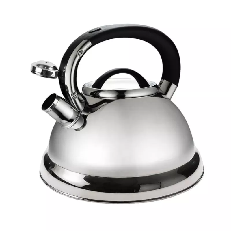 Hervidor de agua Maestro MR-1332, acero inoxidable, capacidad 2,8 L, silbato abatible, asa negra fría
