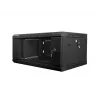 Lanberg WF01-6404-10B armario rack mural de 19 pulgadas 4U, 600x450 mm, puerta de vidrio templado, desmontado (flat pack), IP20, 60 kg, negro RAL 9004