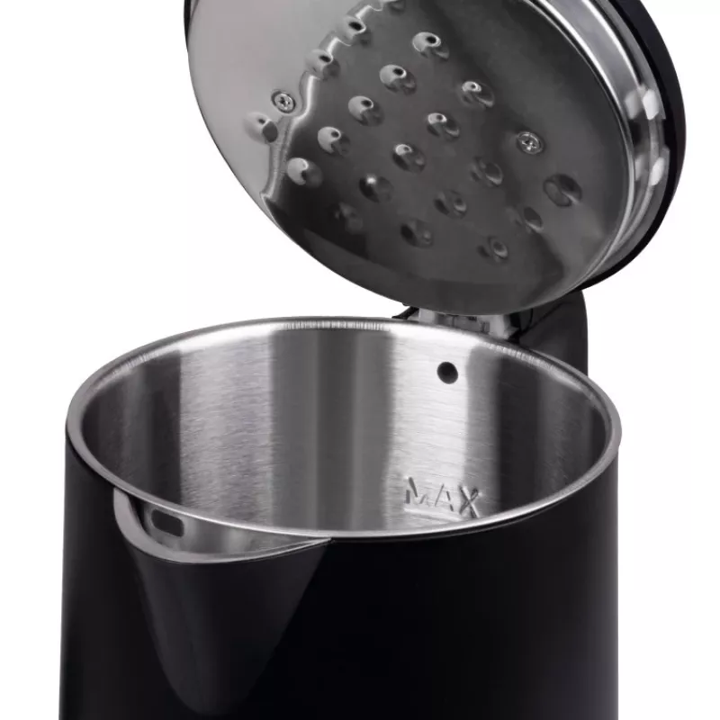 Hervidor de agua IDEAL 1,7 l, carcasa de acero, potencia 1500 W, negro