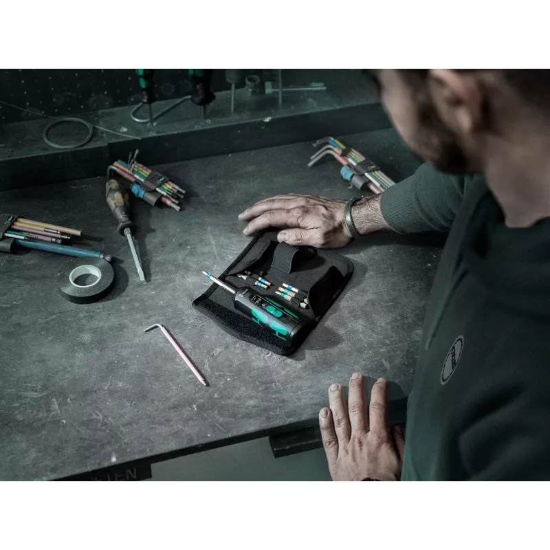 Wera 7515/7 Kraftform Safe-Torque Speed Bicycle 1 05075850001 juego de destornilladores dinamométricos, 7 piezas, 2-6 Nm, hexagonal 1/4", negro/verde