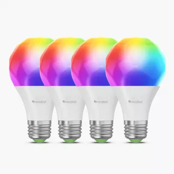 Bombilla LED inteligente Nanoleaf Essentials Matter A60, E27, 9 W, 900 lm, 2700-6500 K RGBCW, pack de 4