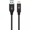 Wentronic goobay - Cable USB - USB-C (M) a USB Type A (M) - USB 3,1 Gen 2 3 A - 50cm - Redondo - Negro (41073)