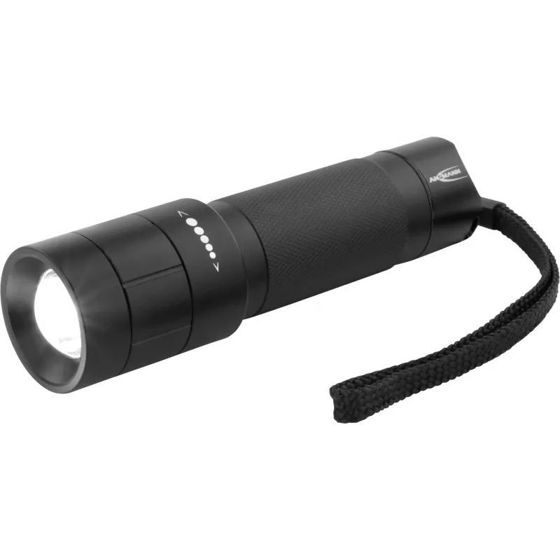 Ansmann M250F - luz intermitente de mano - negra - botones - dial giratorio - 1 m - IP54 - 1 luz