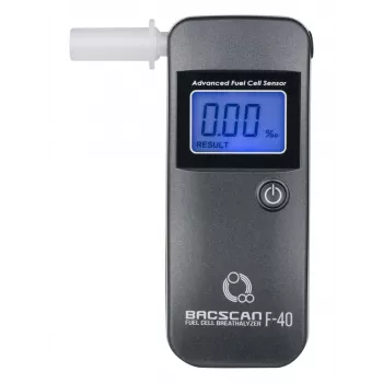 Alcoholímetro BACscan F-40, sin contacto, BAK 0–4%, precisión 1%, tiempo de calentamiento 20s, LCD, pila AAA×2