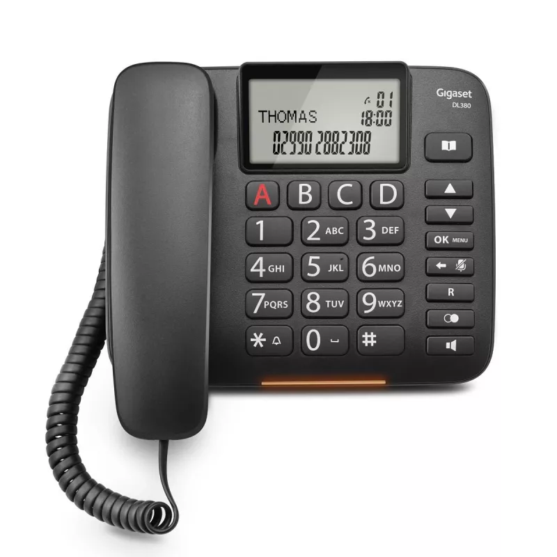 Gigaset DL380 teléfono con cable, negro