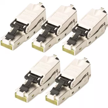 Conector CAT 6A montable en campo STP Digitus 5 unidades conector RJ-45 plateado