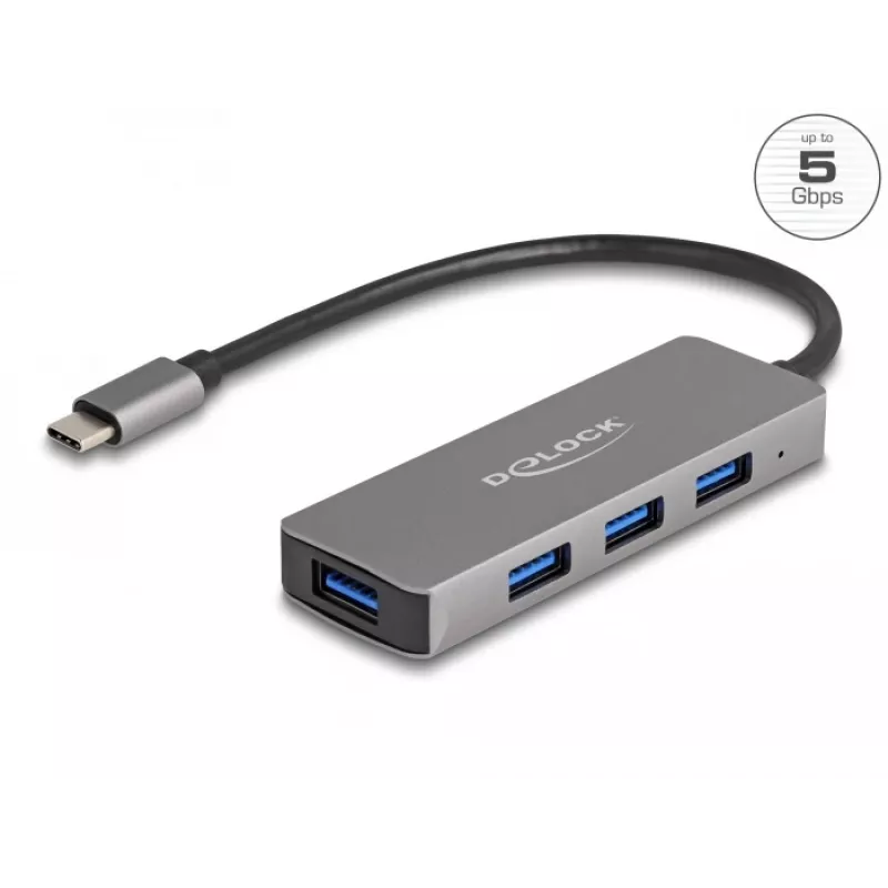 Hub USB DeLOCK 63173 Type-C 5000 Mbit/s negro
