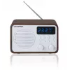 Radio portátil con Bluetooth y USB BLAUPUNKT PP7BT, color: marrón madera/blanco