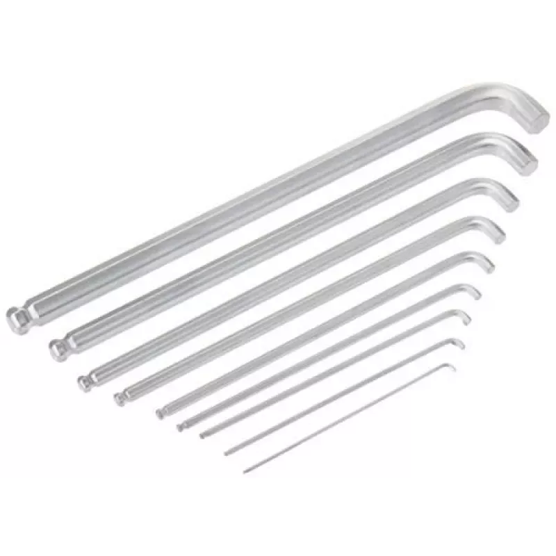 Juego de llaves acodadas Wera 950/9 Hex-Plus 4, métrico, cromado