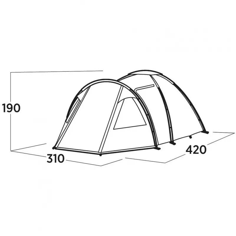 Tienda de campaña tipo cúpula Easy Camp Kinn 5 Verde 5 personas varillas rígidas impermeable