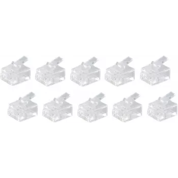 Conector de cable RJ-11 ShiverPeaks BS72040-10 Blanco