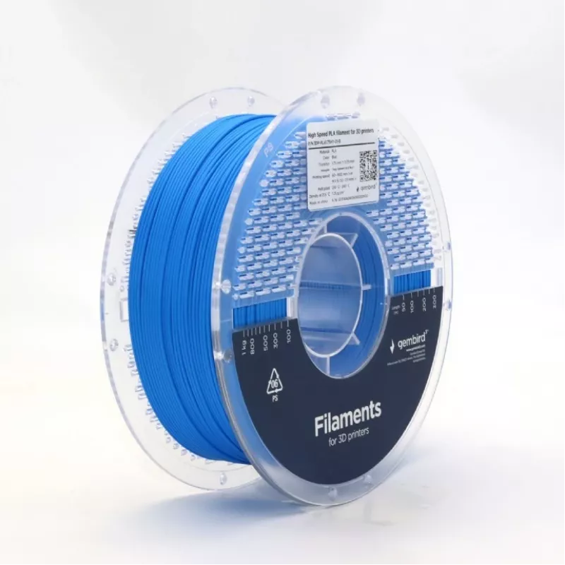 Filamento para impresión 3D Gembird PLA 1,75 mm azul 1 kg bobina