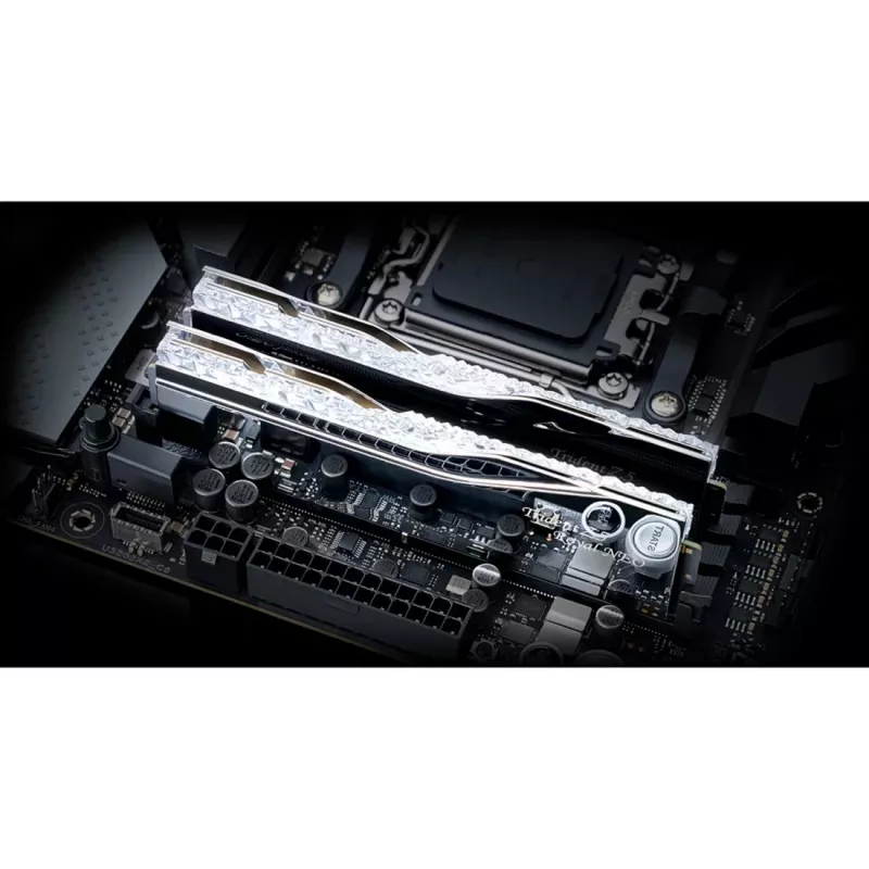 DIMM 64 GB DDR5-6000 (2x 32 GB) kit dual, memoria RAM plateada, F5-6000J2636H32GX2-TR5NS, Trident Z5 Royal Neo, AMD EXPO