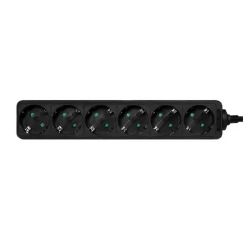 Regleta de enchufes LogiLink LPS238B 1,5 m 6 tomas AC interiores negra