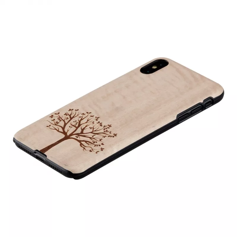 Funda para móvil man and wood para iPhone XS Max – madera de manzano, negro