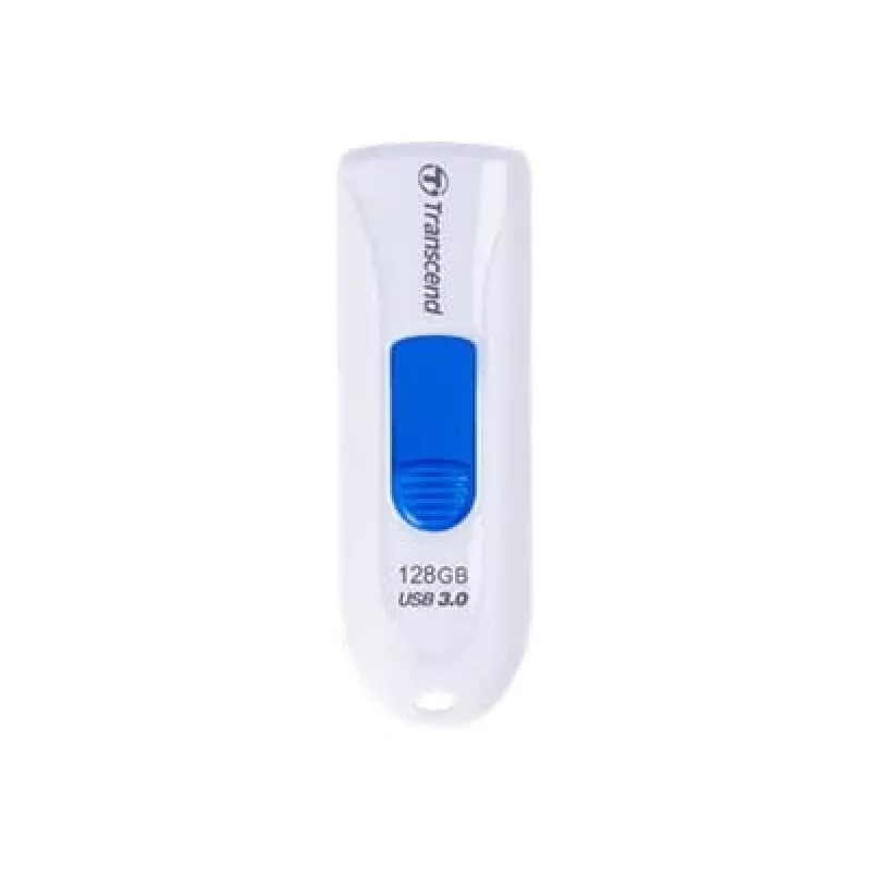 Transcend JetFlash 790 TS128GJF790W memoria USB, 128 GB, USB 3.1 Gen 1, conector retráctil, blanca